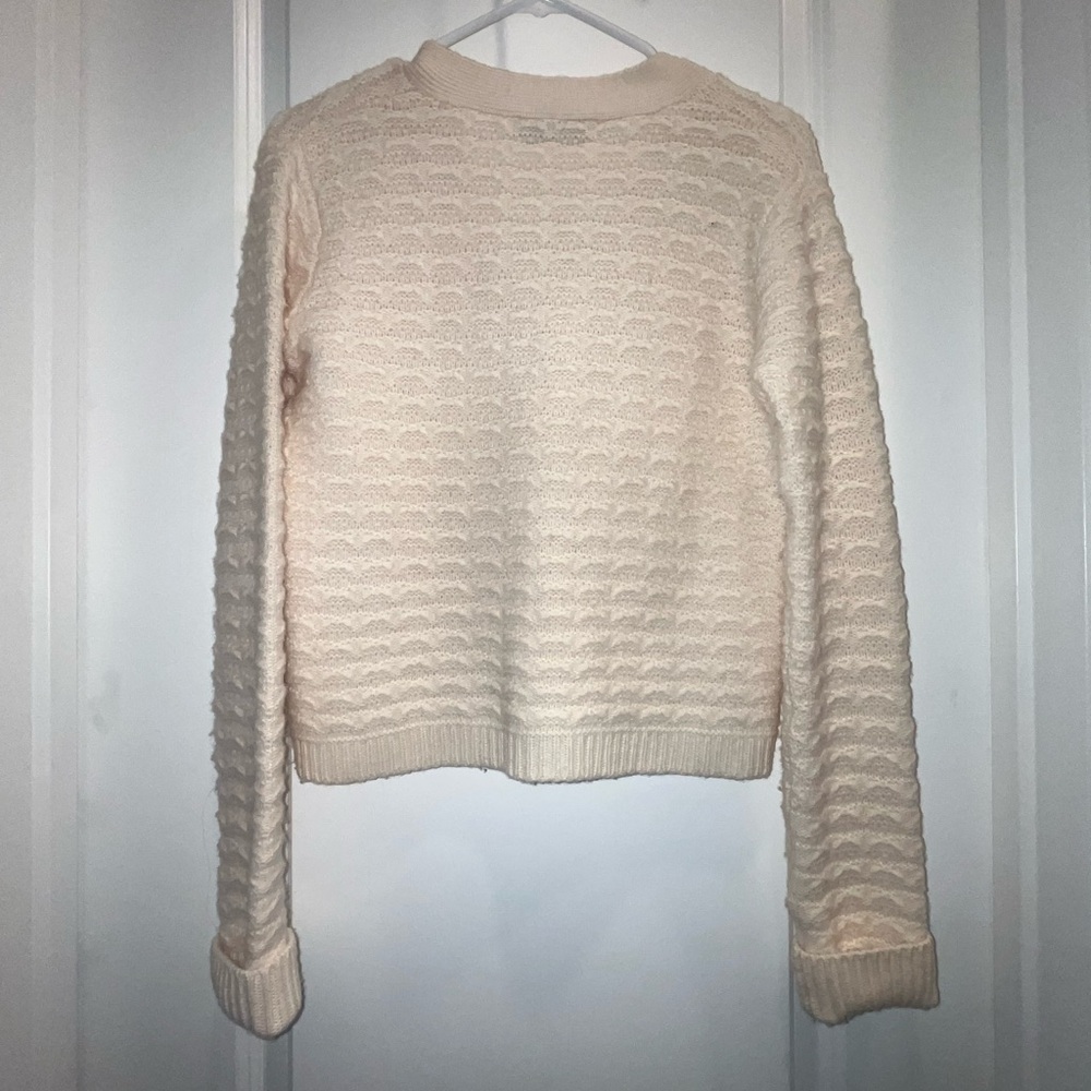 La Ligne wool and cashmere blend cardigan in cream. - Picture 2 of 4